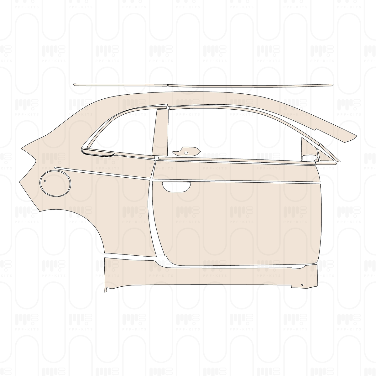 (right) Door+Side Skirt+Rear Fender