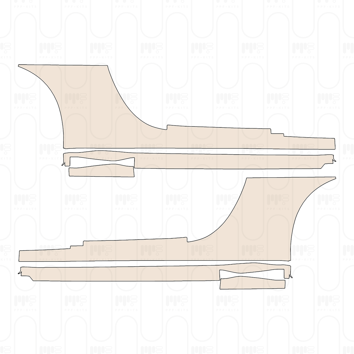 Rocker Panel bottom edge of rear Fender covers the coarse-grained surface
