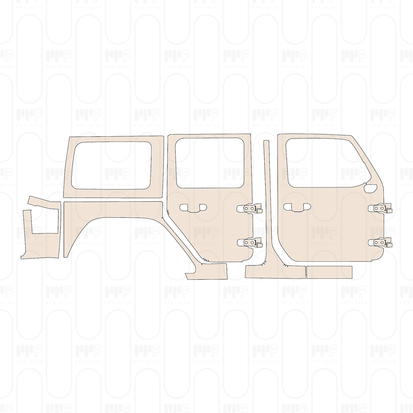 Pre-Cut PPF JEEP Wrangler 4 Door High Tide 2023