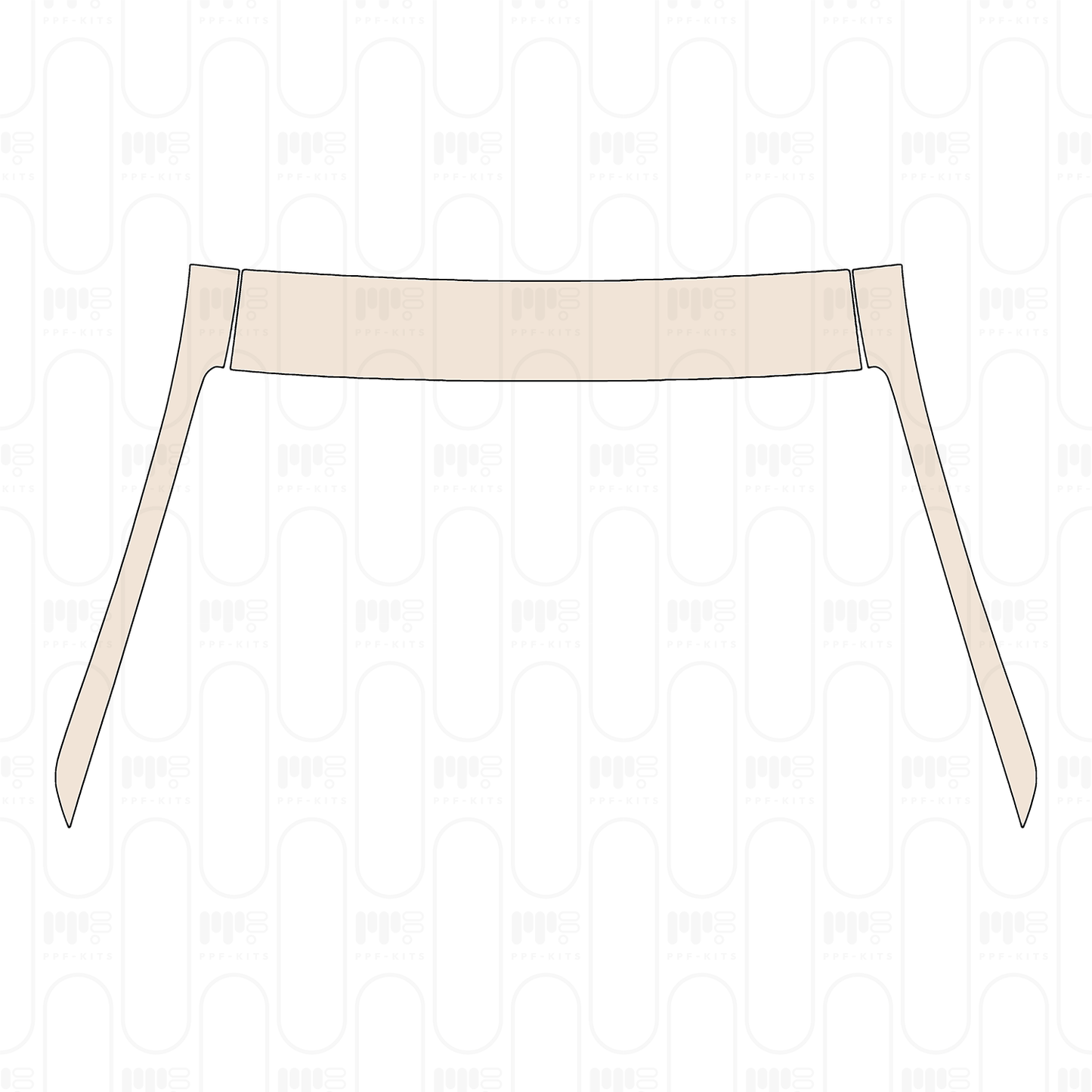 Pre-cut PPF pattern: A Pillar + Roof (front) - Ford