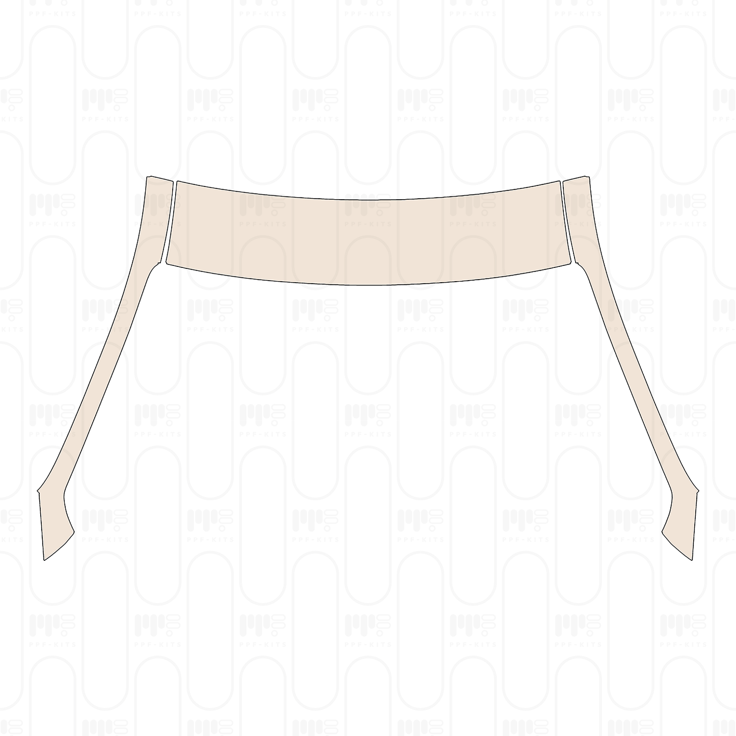 Pre-cut PPF pattern: A Pillar + Roof (front) - Hyundai Elantra N 2025