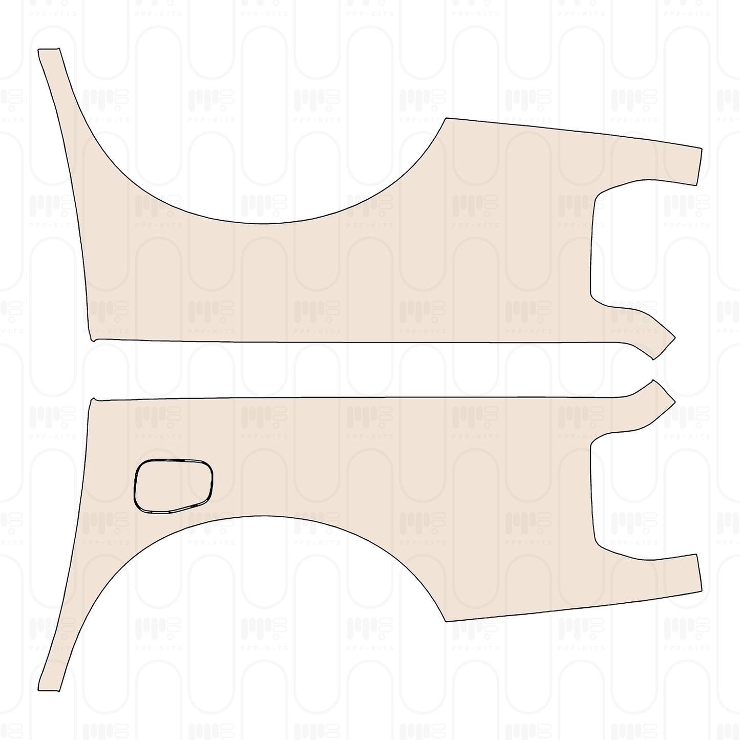 Pre-cut PPF pattern: Bed Side (Rear Fender) - Ford