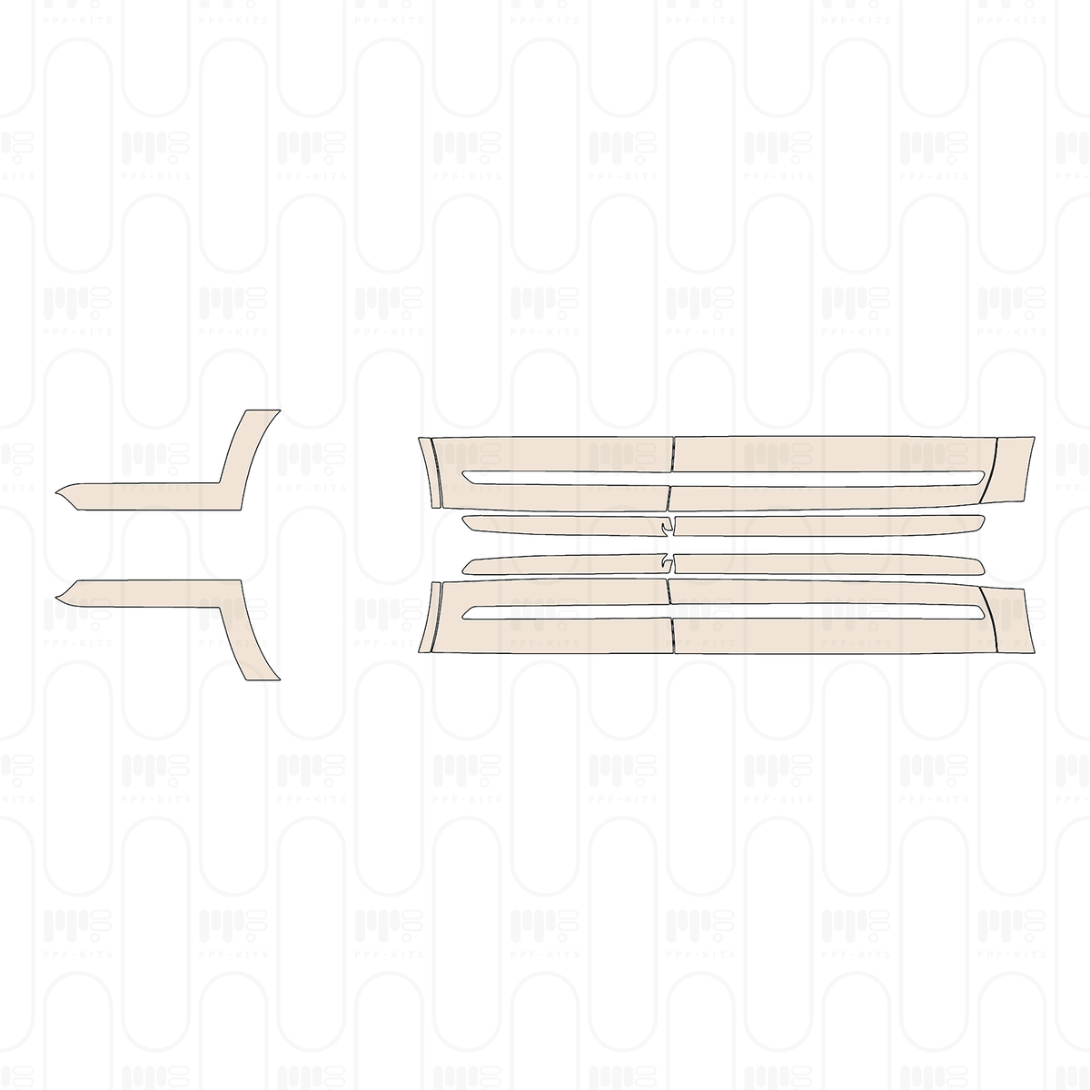 Pre-cut PPF pattern: Rocker Panel - GMC