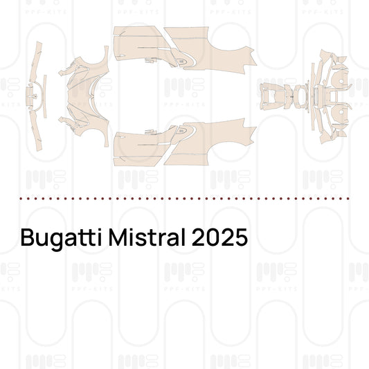 Bugatti Mistral 2025 – Voorgesneden PPF-lakbeschermingsfolie