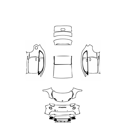 Pre-Cut PPF Fiat 500e 2 door Abarth Coupe 2023 - PPF-Kits