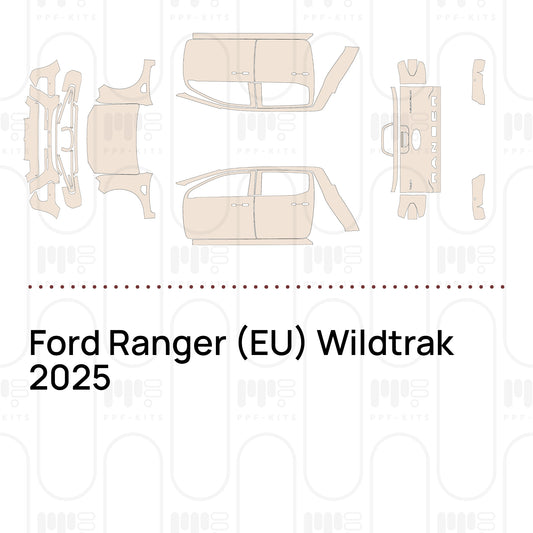 Ford Ranger (EU) Wildtrak 2025 – Voorgesneden PPF-lakbeschermingsfolie