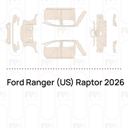 Ford Ranger (US) Raptor 2026 – Voorgesneden PPF-lakbeschermingsfolie