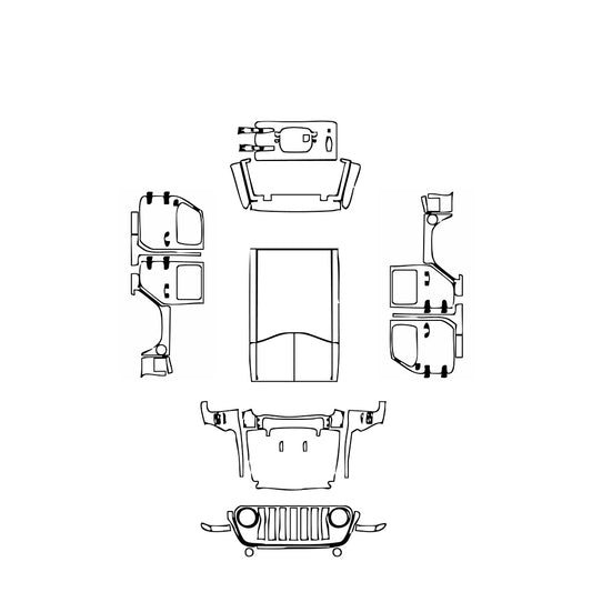 Pre-Cut PPF JEEP Wrangler 4 Door Sahara 2018 - PPF-Kits