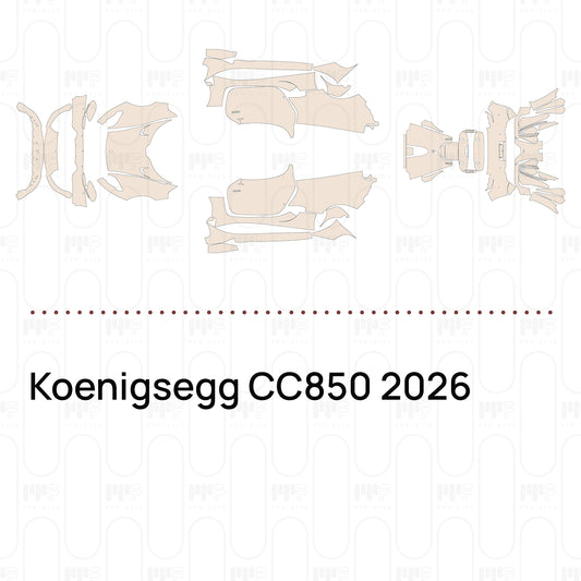 Koenigsegg CC850 2026 – Voorgesneden PPF-lakbeschermingsfolie