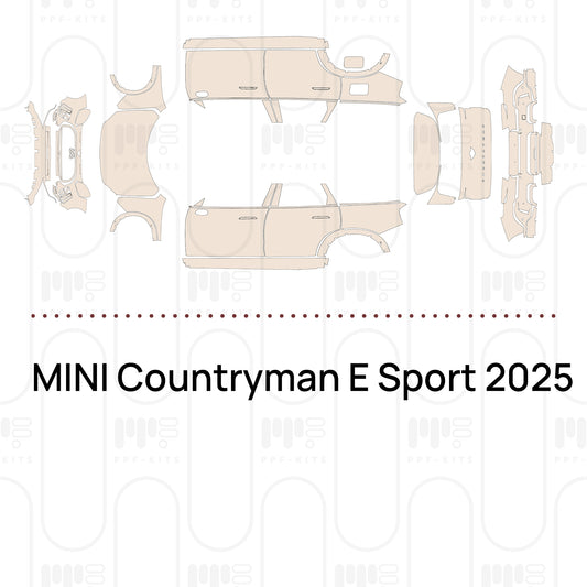 MINI Countryman E Sport 2025 – Voorgesneden PPF-lakbeschermingsfolie