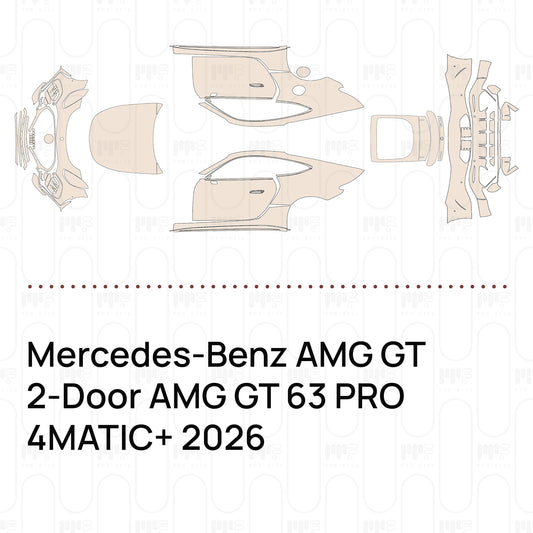 Pre-cut PPF pattern set for the Mercedes-Benz AMG GT 2-Door AMG GT 63 PRO 4MATIC+ 2026.