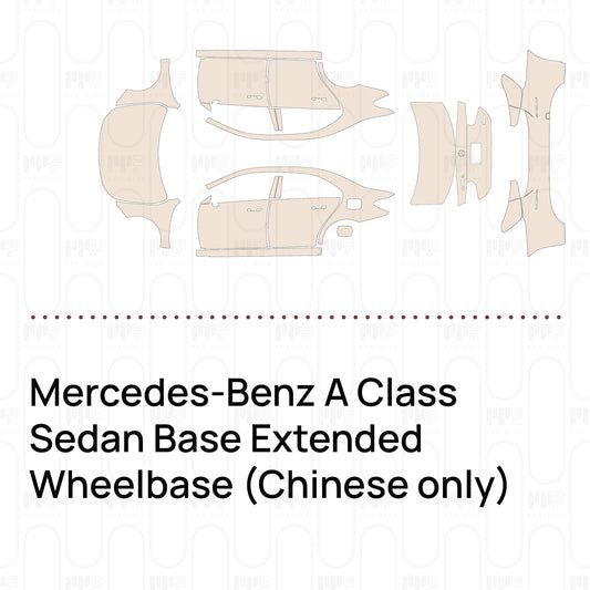 Voorgesneden PPF Mercedes-Benz A Class Sedan Base Extended Wheelbase (Chinese only) 2023