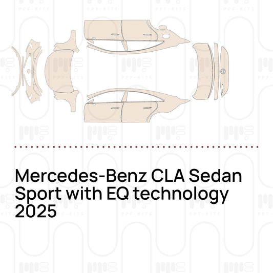 Mercedes-Benz CLA Sedan Sport with EQ technology 2025 – Voorgesneden PPF-lakbeschermingsfolie