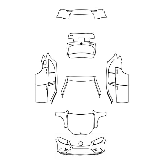 Pre-Cut PPF Mercedes-Benz GLC SUV Standard Wheelbase (GLC) AMG Line 2017 - PPF-Kits