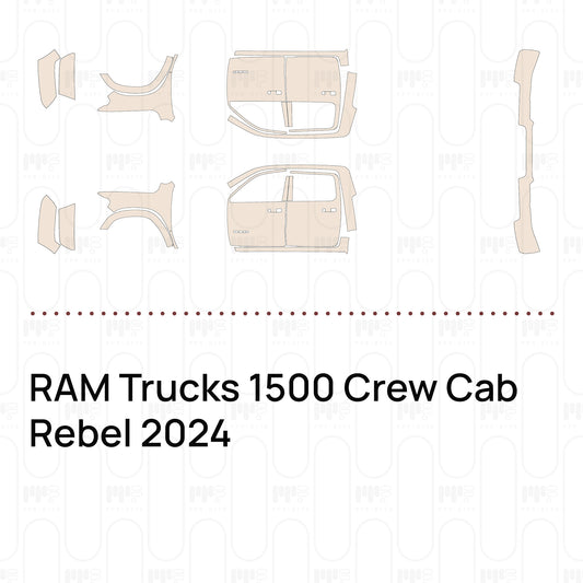 RAM Trucks 1500 Crew Cab Rebel 2024 – Voorgesneden PPF-lakbeschermingsfolie