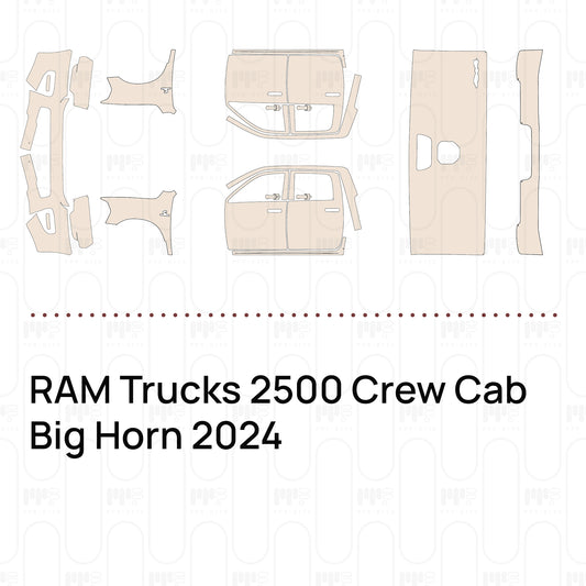 RAM Trucks 2500 Crew Cab Big Horn 2024 – Voorgesneden PPF-lakbeschermingsfolie