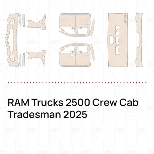 RAM Trucks 2500 Crew Cab Tradesman 2025 – Voorgesneden PPF-lakbeschermingsfolie