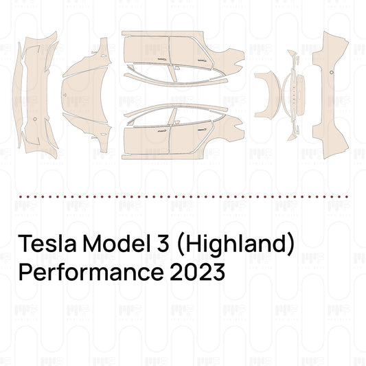 Voorgesneden PPF Tesla Model 3 (Highland) Performance 2023