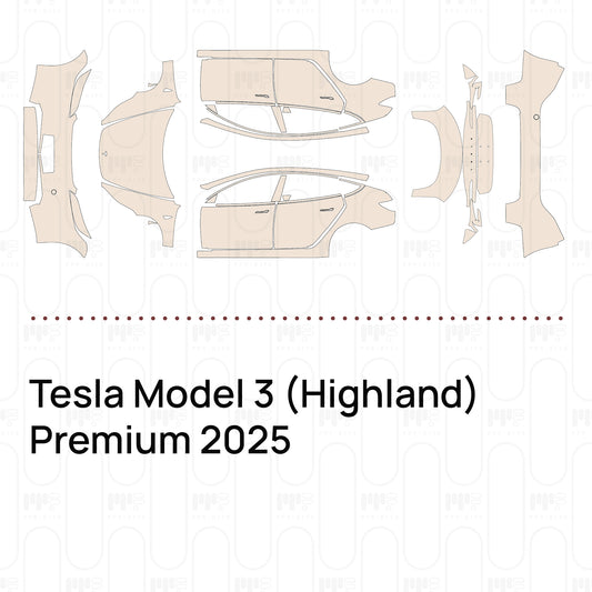 Voorgesneden PPF Tesla Model 3 (Highland) Premium 2025