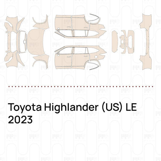 Voorgesneden PPF Toyota Highlander (US) LE 2023