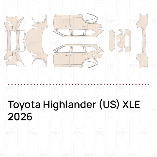 Voorgesneden PPF Toyota Highlander (US) XLE 2026