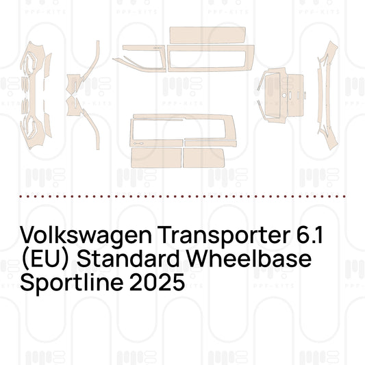 Voorgesneden PPF-lakbeschermingsfolie Volkswagen Transporter 6.1 (EU) Standard Wheelbase Sportline 2025