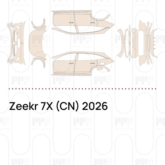 Voorgesneden PPF-lakbeschermingsfolie Zeekr 7X (CN) 2026