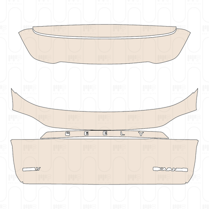 Trunk Lid with "GEELY" & "OKAVANGO" Emblems