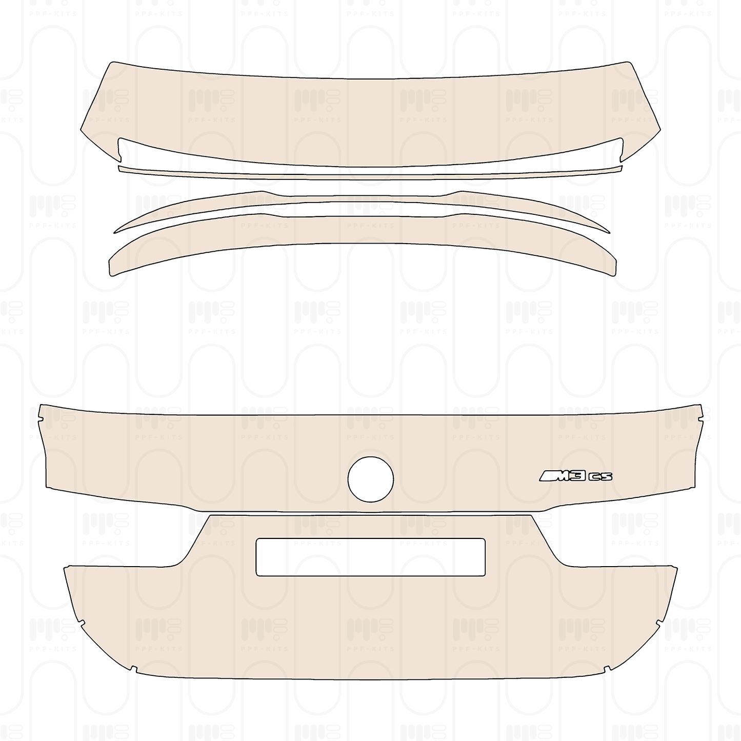 Trunk Lid with Spoiler, with "M3 CS" Emblem