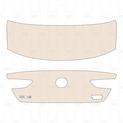Trunk Lid With "Mazda3" & "Changan Mazda" & "Skyactiv" Emblems