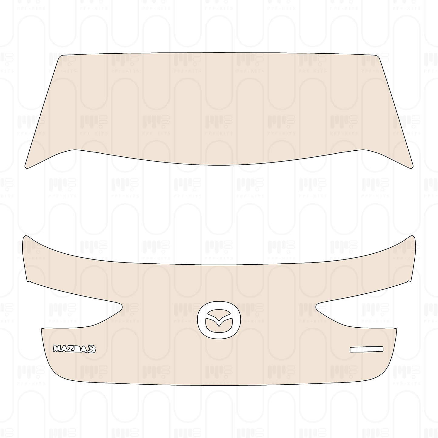 Trunk Lid with "MAZDA3" & "SKYACTIVG" Emblems