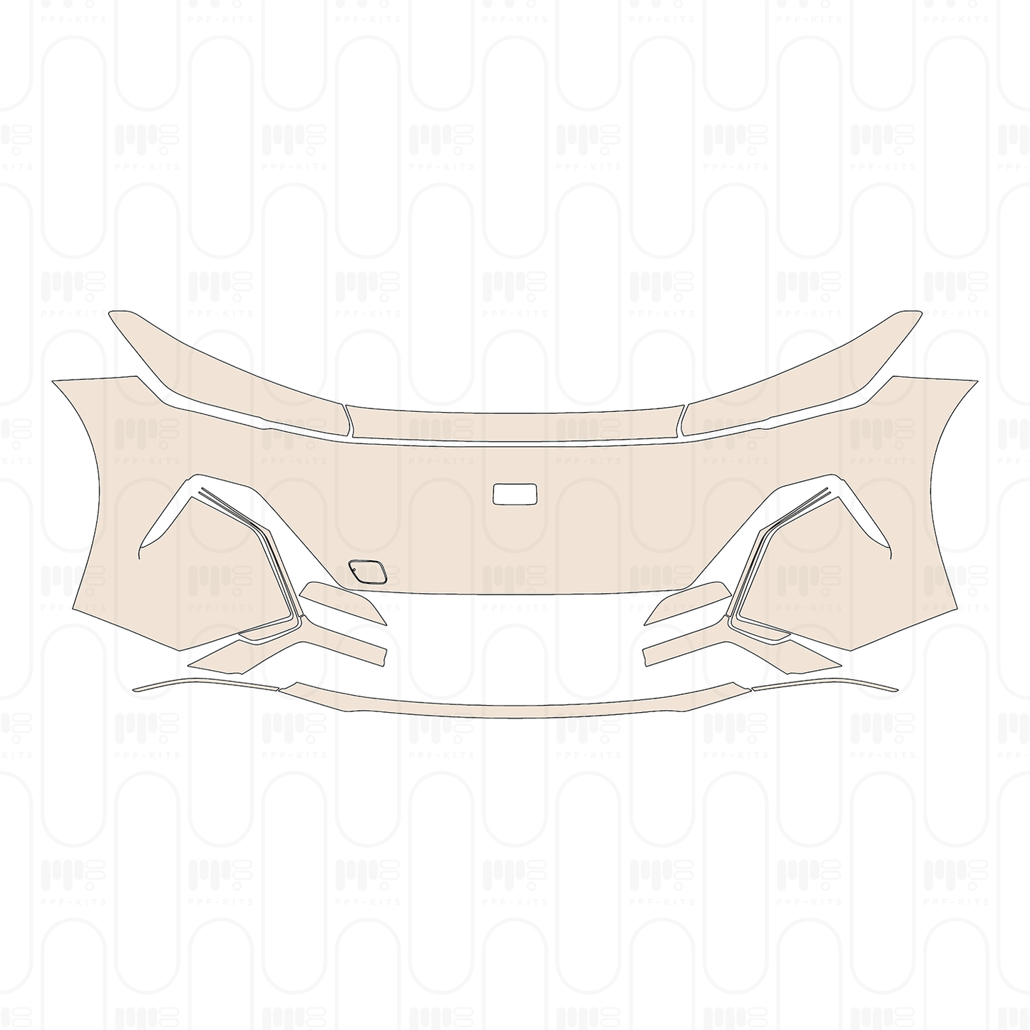 Bumper+Headlamp without License plate cutout, without PDC (Parking Sensors)