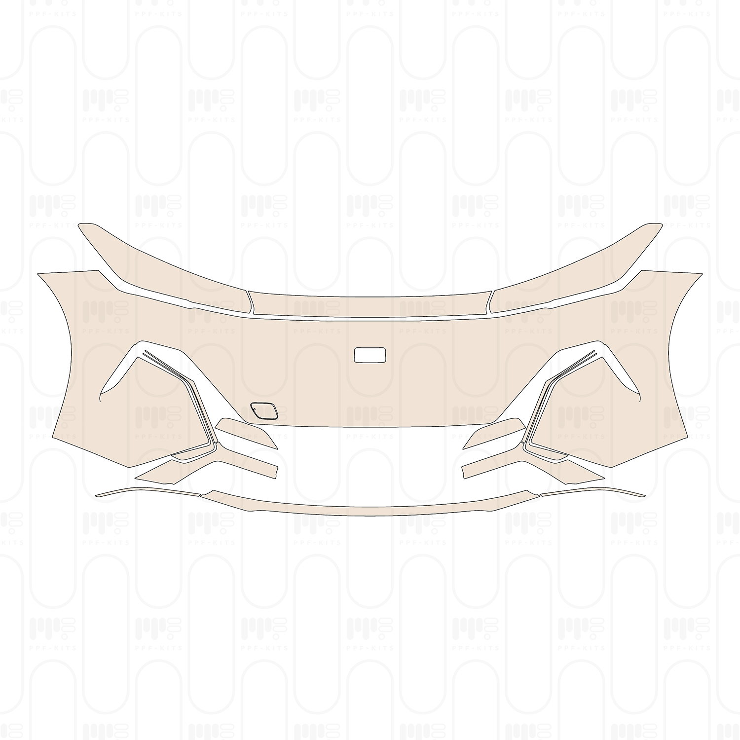 Bumper+Headlamp without License plate cutout, without PDC (Parking Sensors)