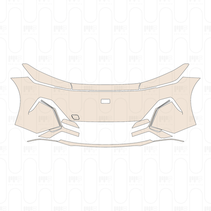Bumper+Headlamp without License plate cutout, without PDC (Parking Sensors)