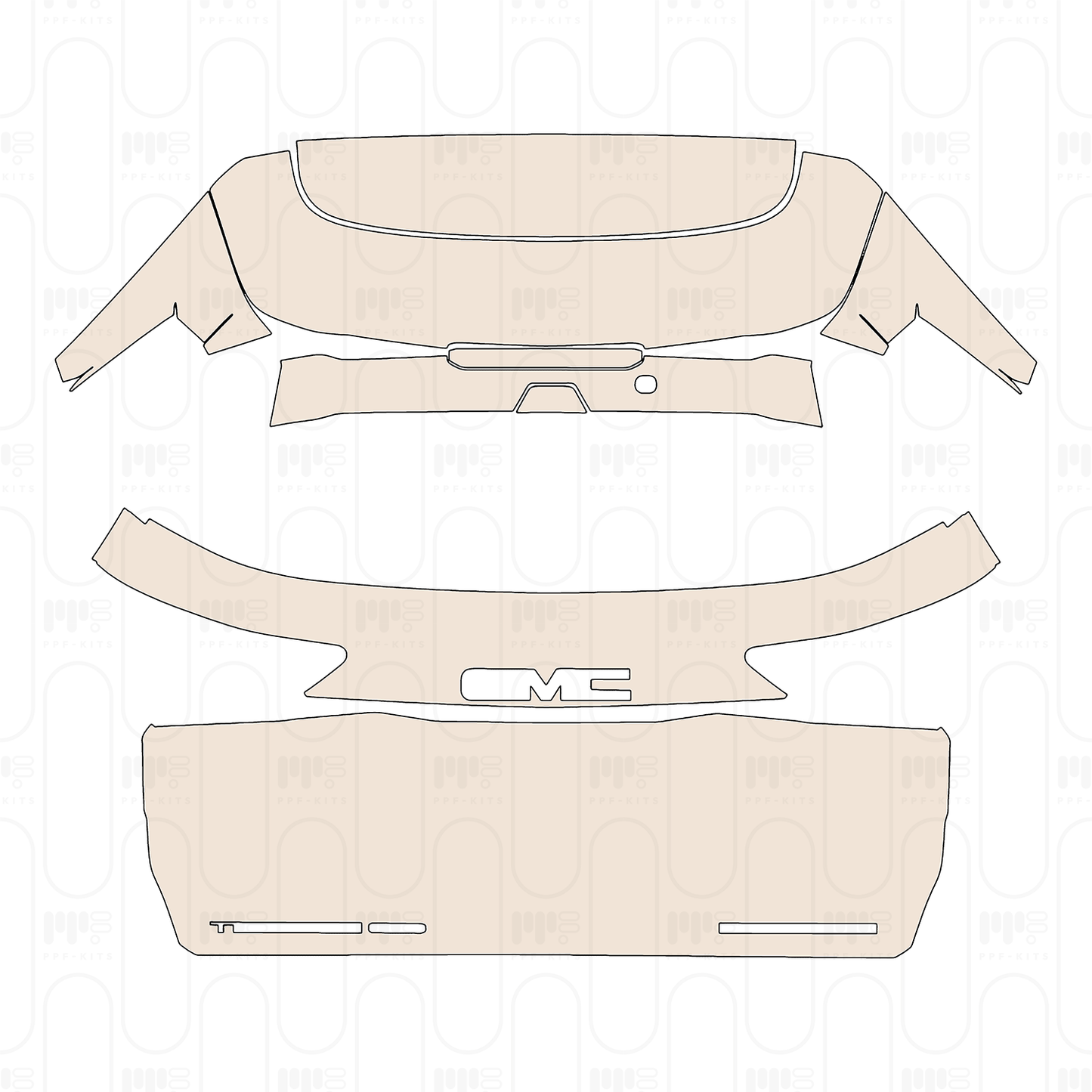 Trunk Lid with "TERRAIN" & "FWD" & "ELEVATION" Emblems