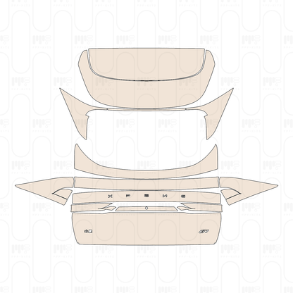 Trunk Lid with "XPENG" & "Xiaopeng" & "G7" emnlems
