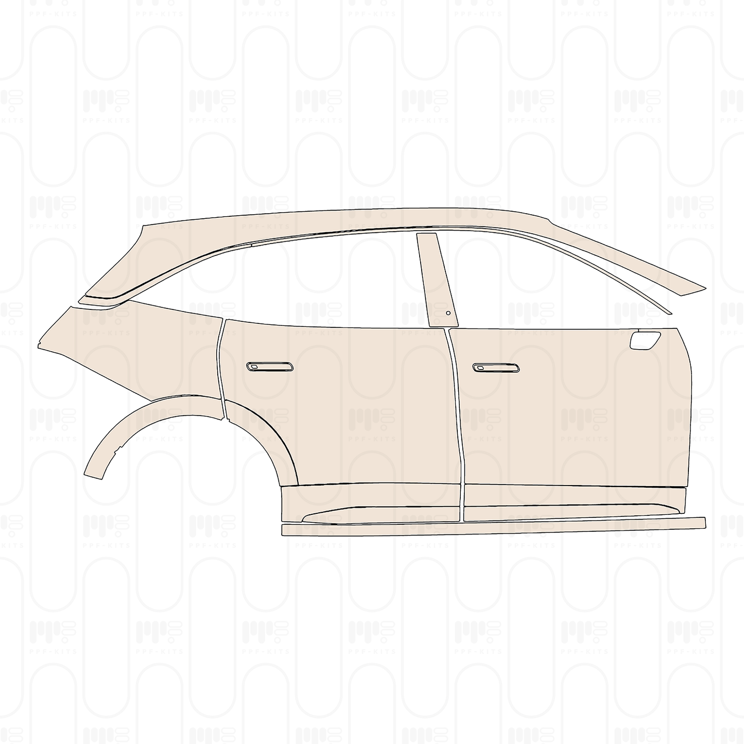 (right) Door+Side Skirt+Rear Fender with push button door opening