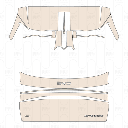 Trunk Lid with "AWD" & "ATTO 3 EVO" Emblems