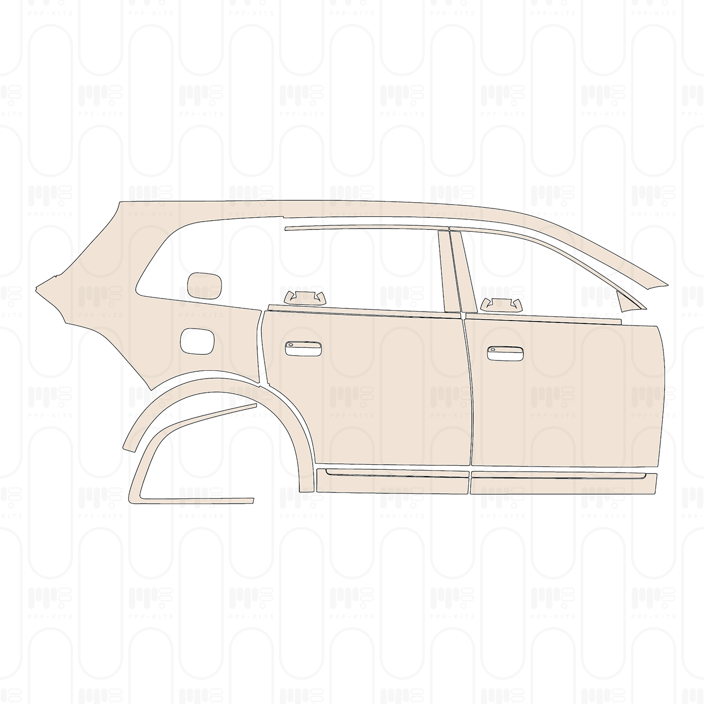 (right) Door+Side Skirt+Rear Fender