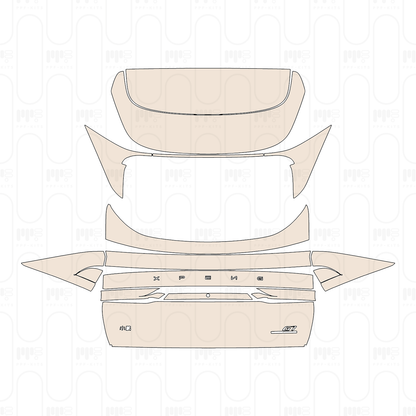 Trunk Lid with "XPENG" & "Xiaopeng" & "G7 POWER XULTRA" Emblems