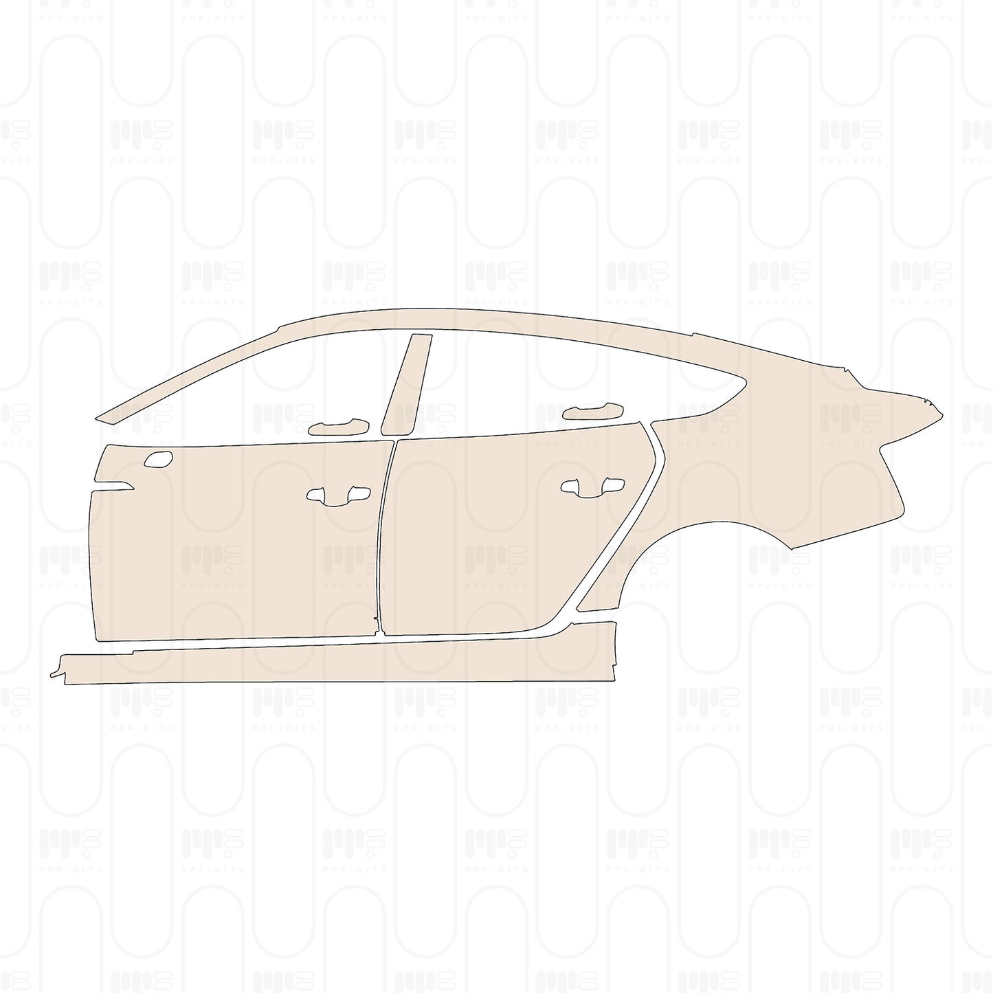 (left) Door+B-Pillar+Rear Fender+Side Skirt