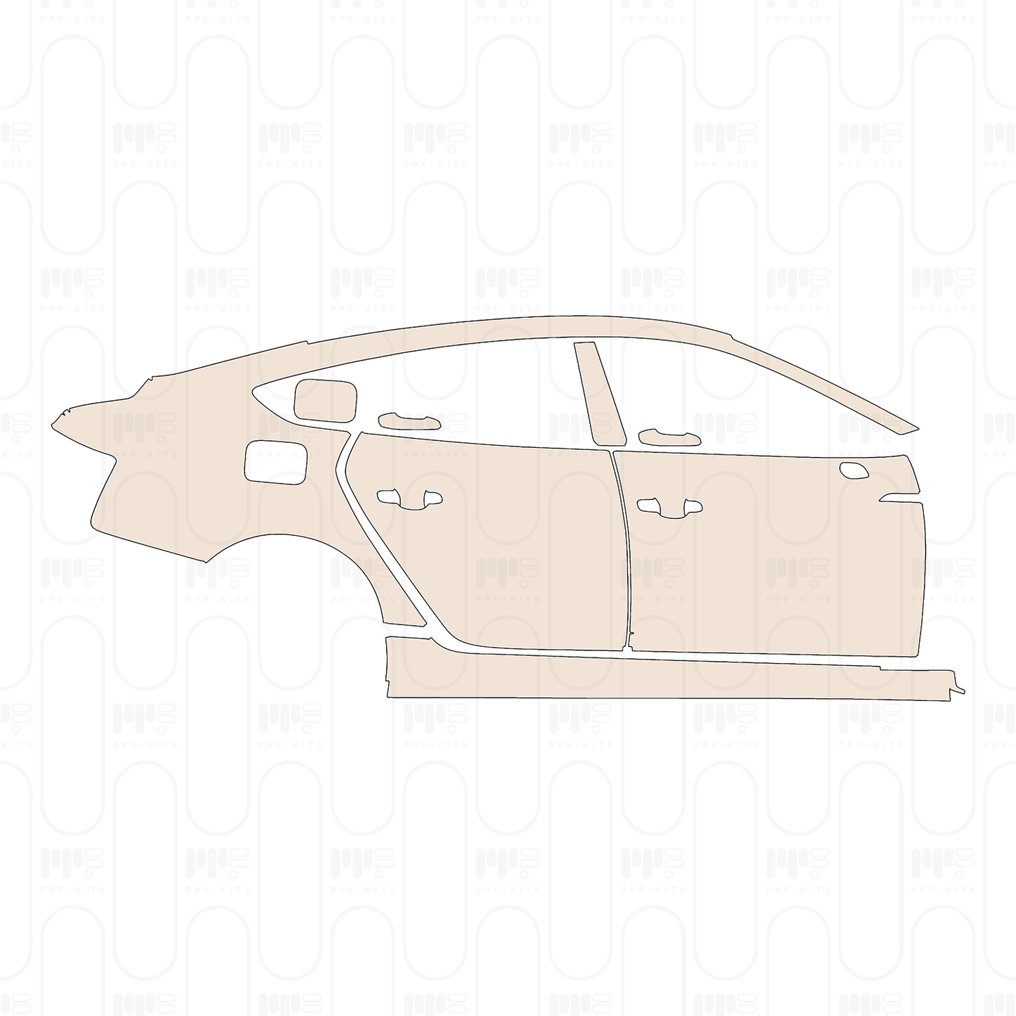 (right) Door+B-Pillar+Rear Fender+Side Skirt