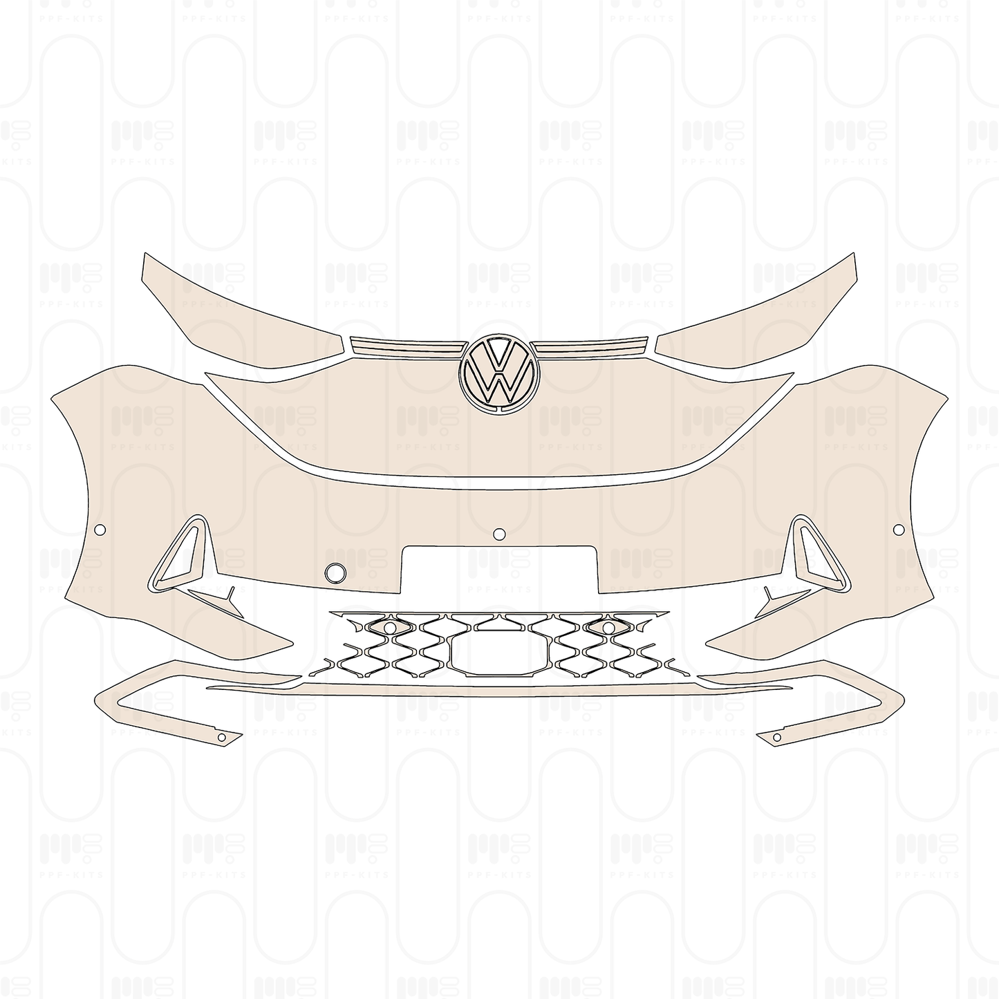 Bumper+Headlamp with 2 PDC (Parking Sensors) and 1 Camera