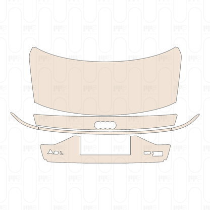 Trunk Lid with "A8L" & "55 TFSI" & "Quattro" Emblems