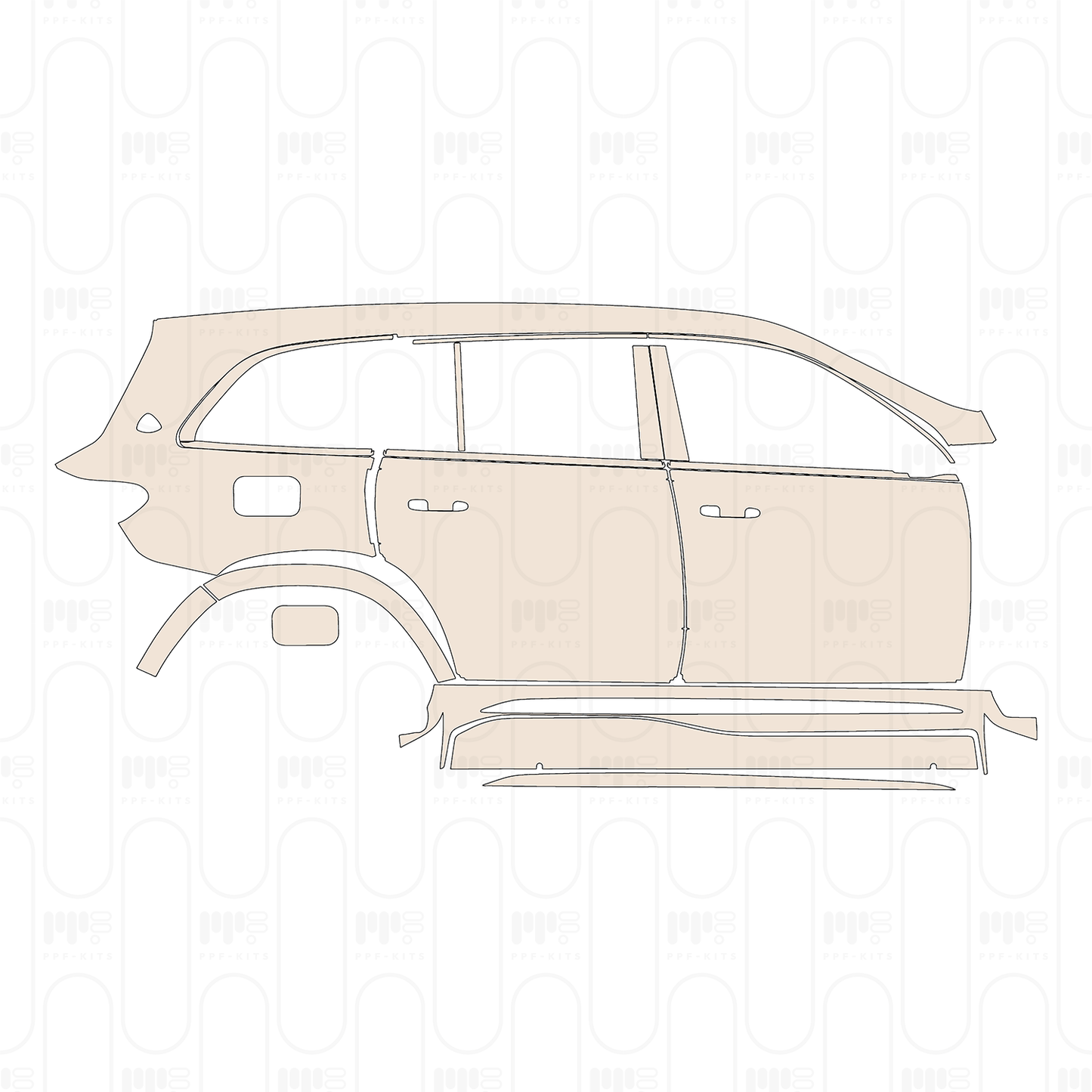 (right) Door+Side Skirt+Rear Fender