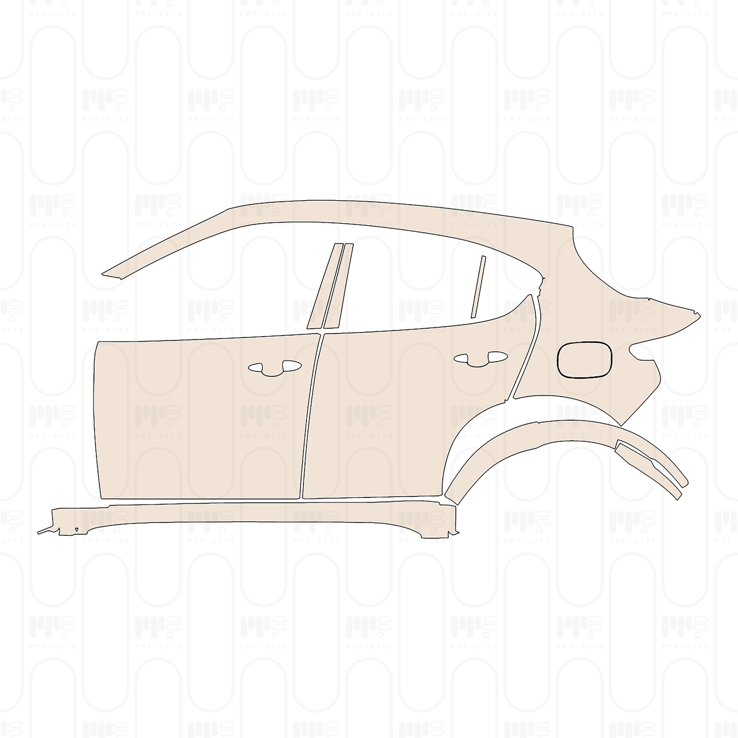 (left) Door+Side Skirt+Rear Fender