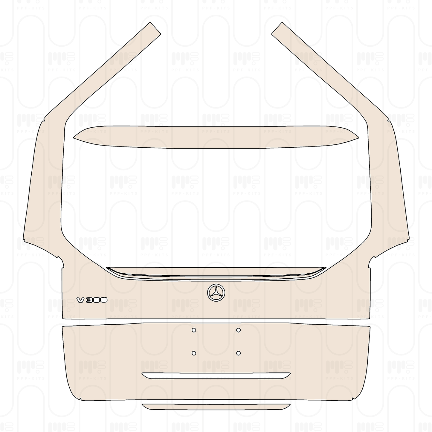 Voorgesneden PPF Mercedes-Benz V Class Standard Wheelbase Base 2026