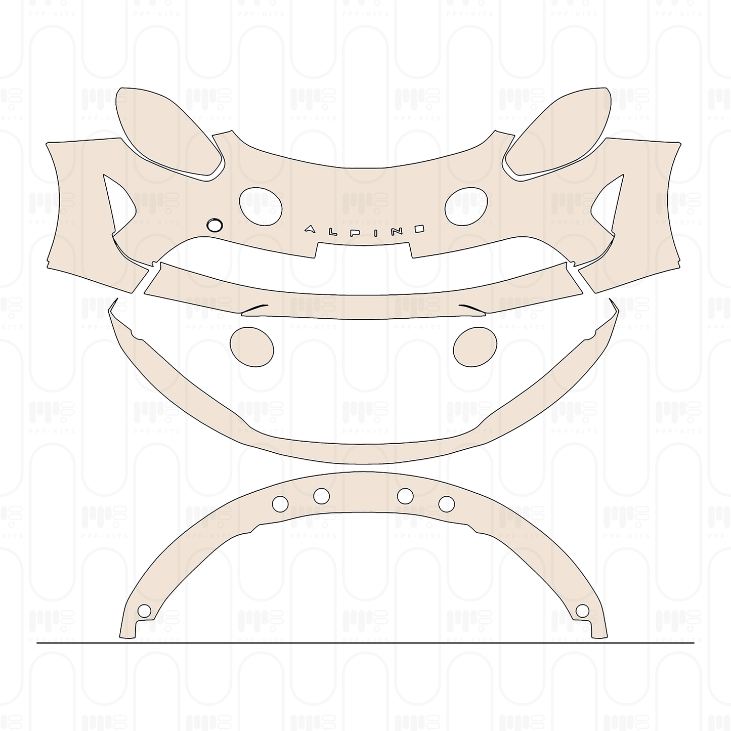 Bumper+Headlamp with "ALPINE" Emblem