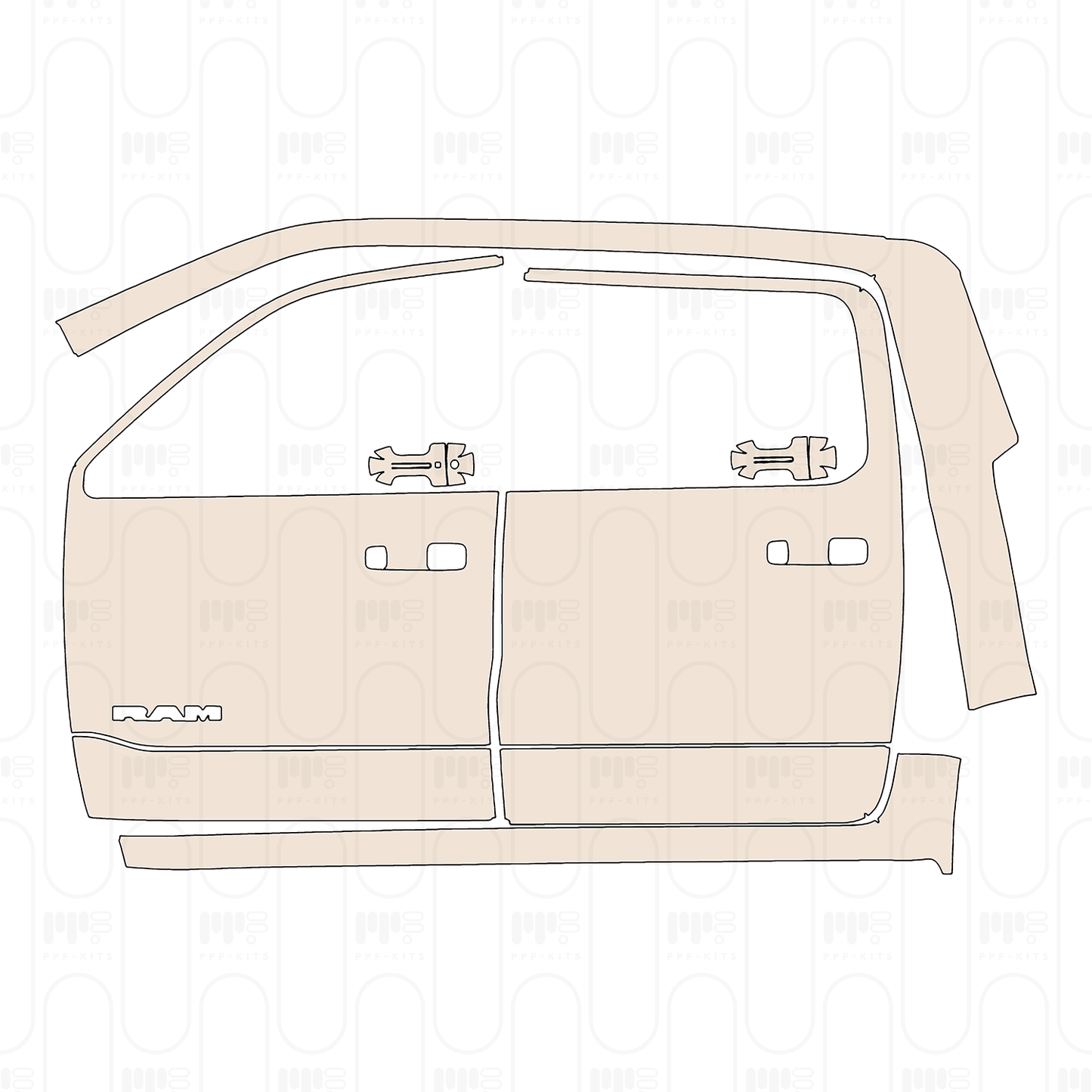 Voorgesneden PPF RAM Trucks 1500 Crew Cab Laramie 2025