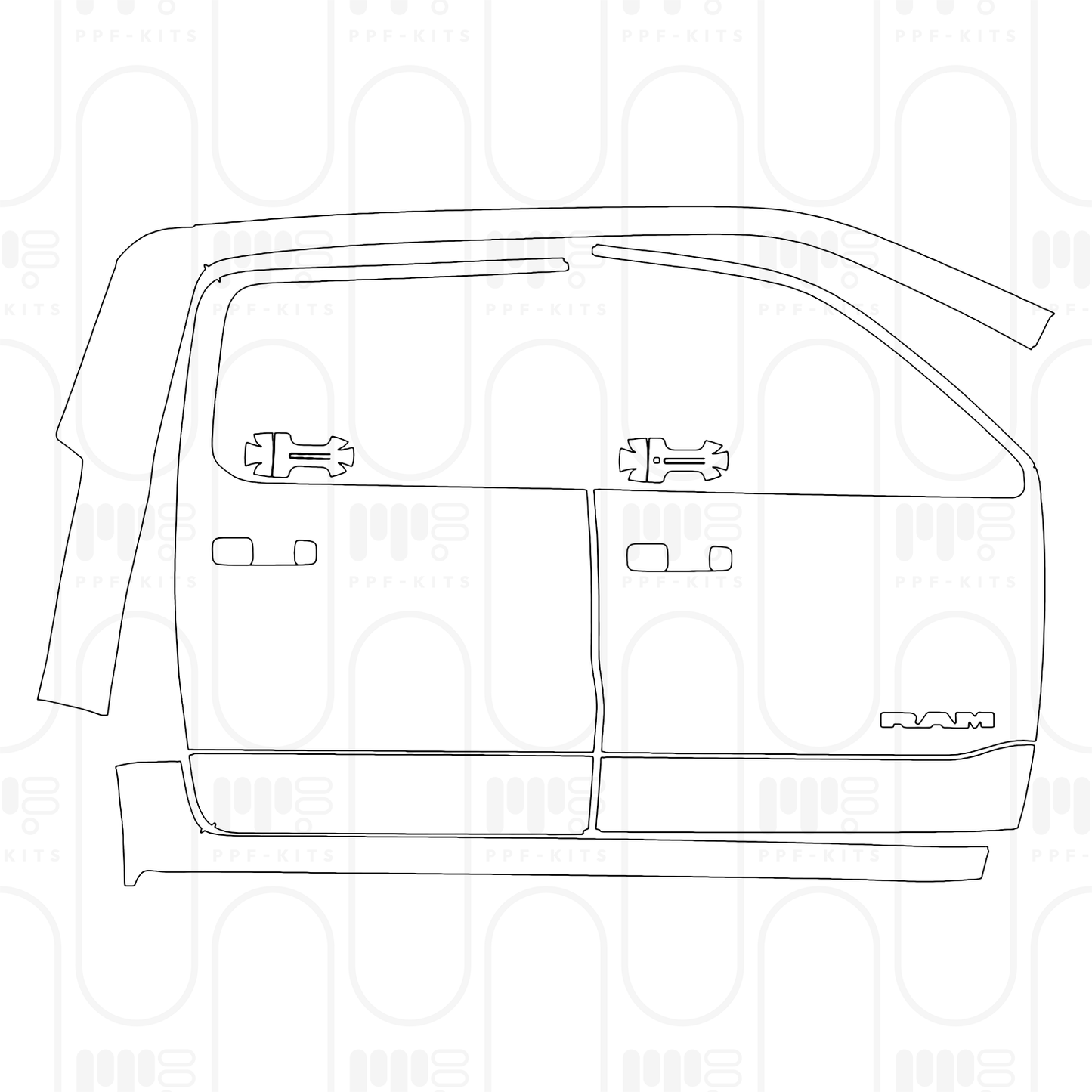 Voorgesneden PPF RAM Trucks 1500 Crew Cab Limited Longhorn 2025